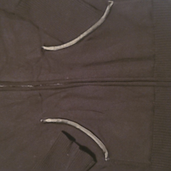 Shelly M. Couture Black Hoodie Sweater, sleeves with ribbed bottom, Zip Front, L - Picture 4 of 9